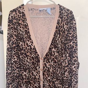 Liz&me cheetah print sweater cardigan